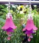 Sold  Acrylic Flower Earrings Fuchsias