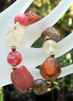 Cherry Quartz Nugget Stretch Bracelet