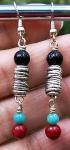 Tyrquoise Coral & Silver Earrings