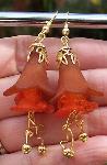 Sold Brown Acrylic flower Earrings
