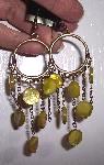 Bronze & Lime Green Shell Earrings