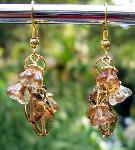 Topaz Glass Flower & Leaf Earrings