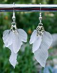 Sold Frosted Crystal Leaves Earrings
