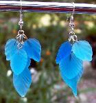 Light Blue Glass Leaf Earrings
