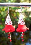 Acrylic Flower & Swarovski Crystal Earrings