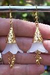 Acrylic Flower & Gold Earrings