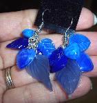 Blue Hearts Leave Earrings