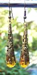 Bronze & Amber Torch Earrings