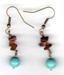 Tigers Eye & Turquoise Earrings