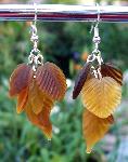 Amber Brown Leaves Earrings