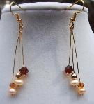 Swarovski Topaz Crystals & Freshwater Pearl Earrings