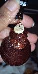 Large Brown Shell Dangle Earrings