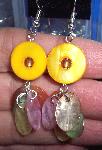 Multi-Color Shell Drop Earrings