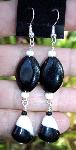 Black & White Glass Dangle Earrings
