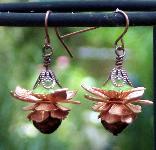 Copper Flower Earrings