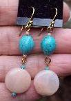 Turquoise & Peach Aventurine Earrings