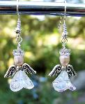 Sold Glass & Freshwater Pearl Angel Earrings