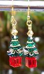 Sold Swarovski Crystal Christmas Tree Earrings