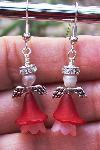 Sold   Swarovski Crystal & Red Acrylic Angel Earrings