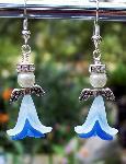 Swarovski Crystal & Blue Acrylic Angel Earrings