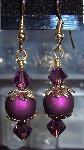 Swarovski Amethyst Crystal & Gold Ornament Earrings