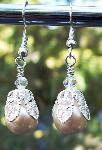 Sold Swarovski Crystals with Lt. Pink Glass Pearls & Silver Earrings