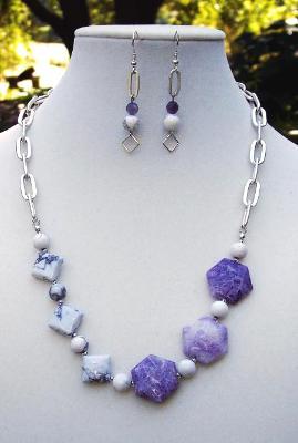Charite & Howlite Necklace & Earring Set