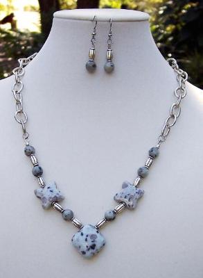 Sold  Sesame Jasper Necklace & Earring Set