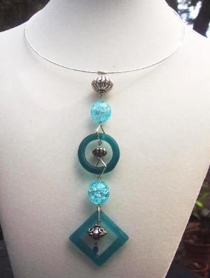 Contemporary Glass & Silver Necklace