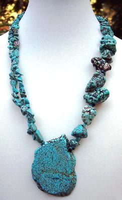 Turquoise Slab & Nugget Necklace