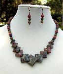 Unakite Necklace & Earring Set