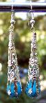 Turquoise & Silver Torch Earrings