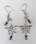 Swarovski Crystal & Silver Butterfly Earrings