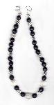 Faceted Black & Frosted Glass Necklace