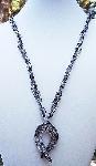 Crochet Necklace with Glass Pendant