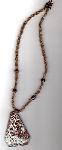 Chocolate Vein Turquoise & Handwoven Necklace