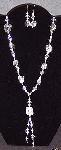 Pink Ice Quartz Necklace & Earring Set