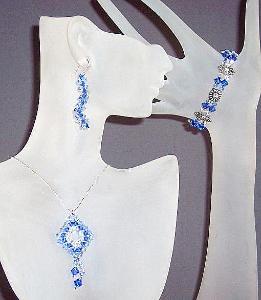 Swarovski Crystal Necklace Bracelet & Earring Set. Available in custom color combinations.
