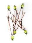Green Faceted Oval Glass Hairpins