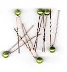 Green Pearl Hairpins