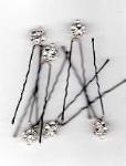 Silver Rhinestone Hairpins