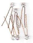 Clear Faceted Crystal Hairpins