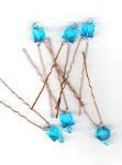 Blue Faceted Crystal Haripins